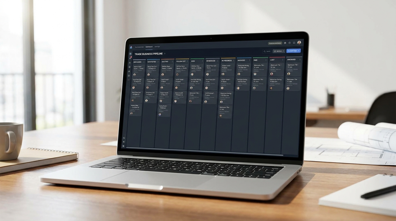 HighLevel pipeline board fully configured for a Canadian trade business