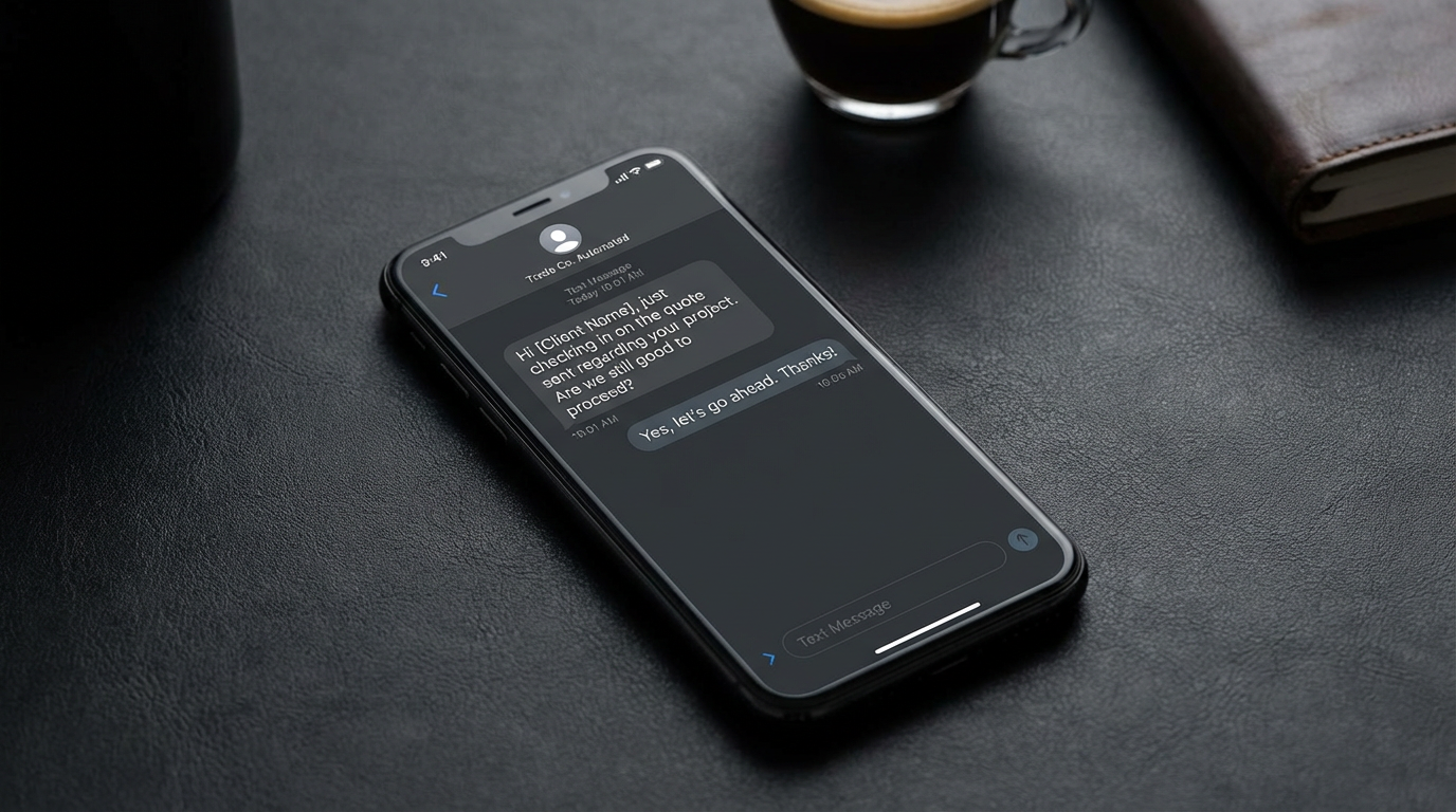 Automated follow-up SMS from a Canadian trade business