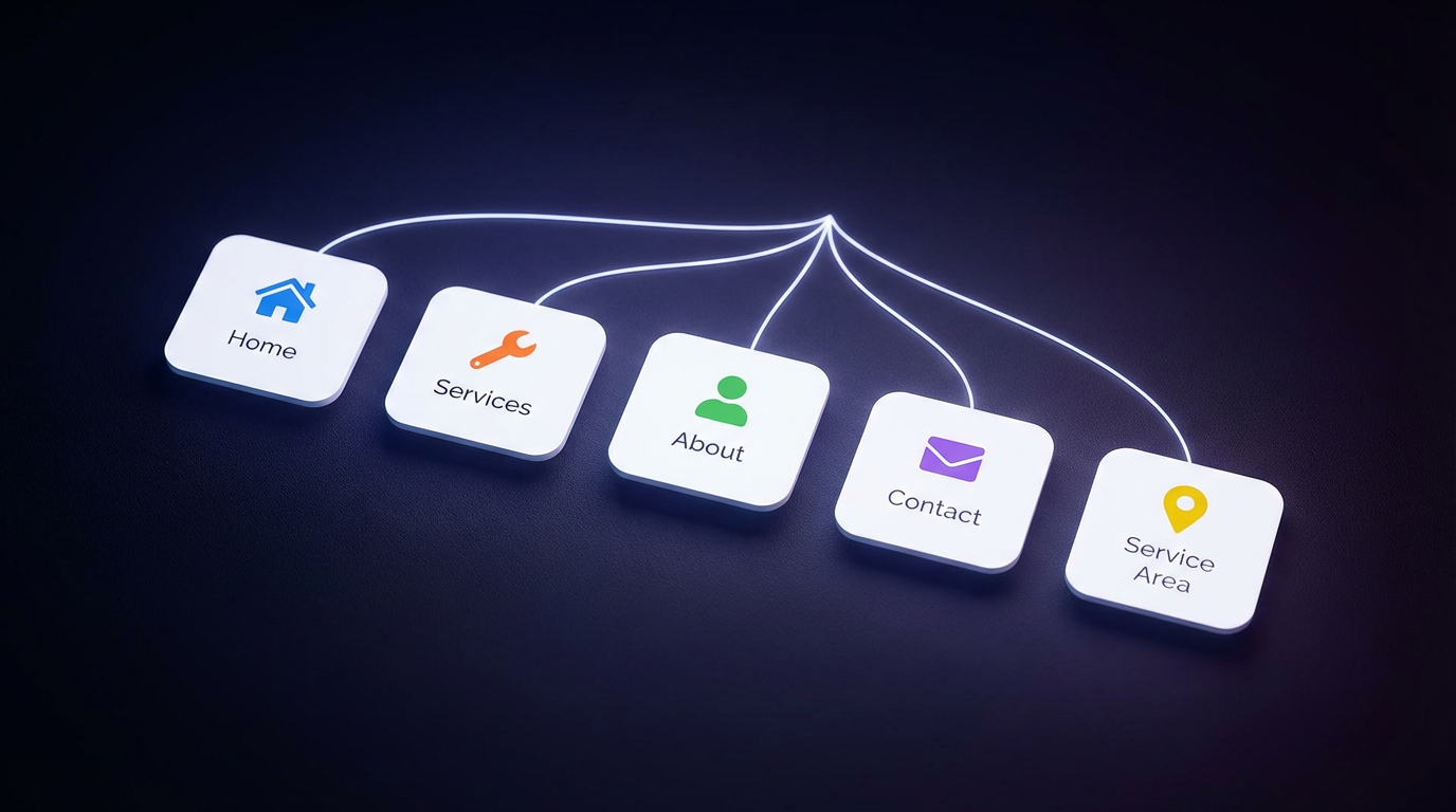 Website structure diagram for a trades business in Canada