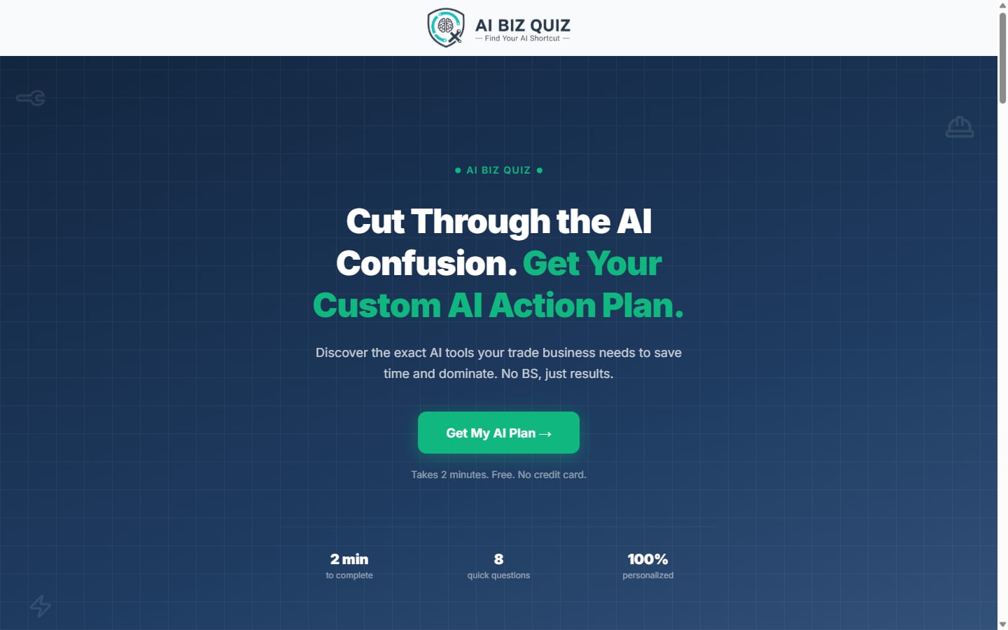 AI Biz Quiz — Lead Gen App · AI Tools, a SaaS product built by High Country Digital