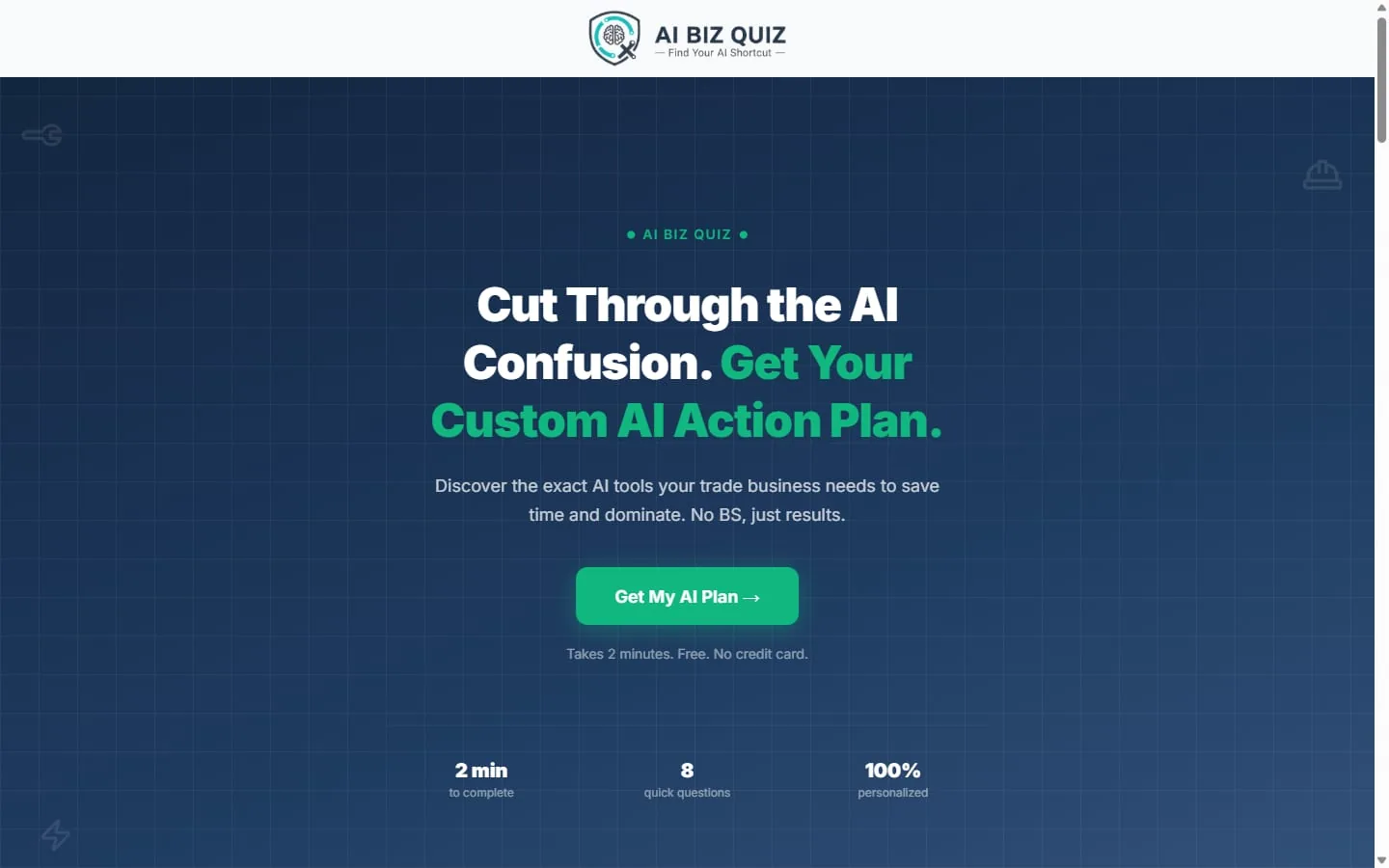 AI Biz Quiz — Lead Gen App · AI Tools, a SaaS product built by High Country Digital