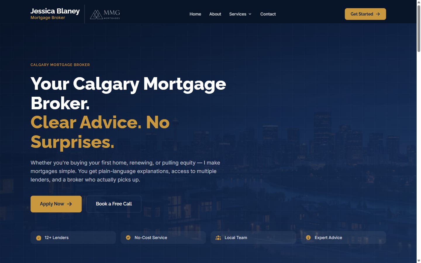 Jessica Blaney — Mortgage Broker website — Mortgage Broker · Calgary, built by High Country Digital