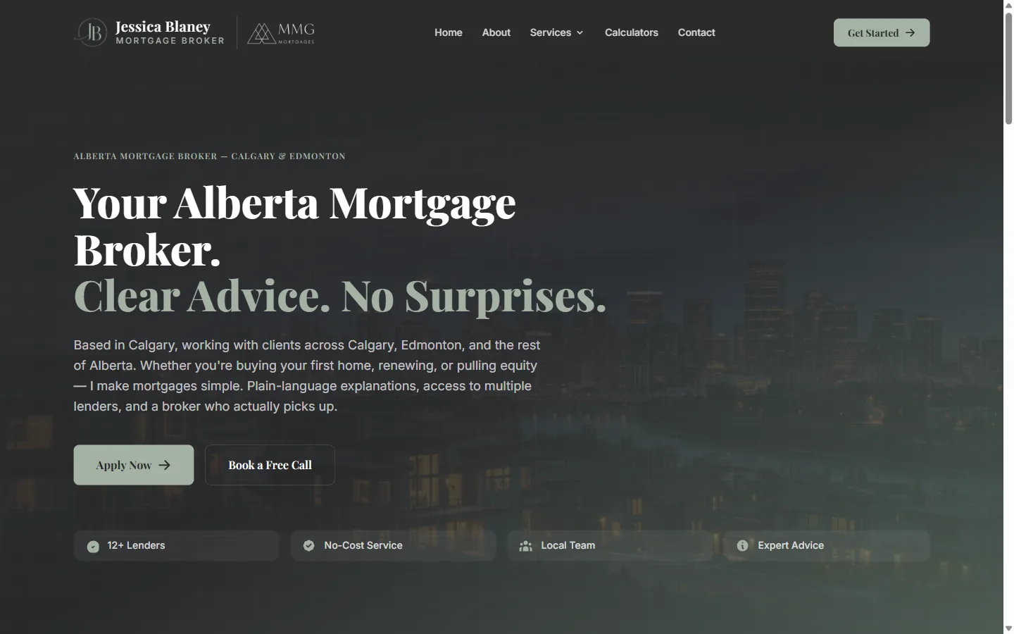 Jessica Blaney — Mortgage Broker website — Mortgage Broker · Calgary, built by High Country Digital