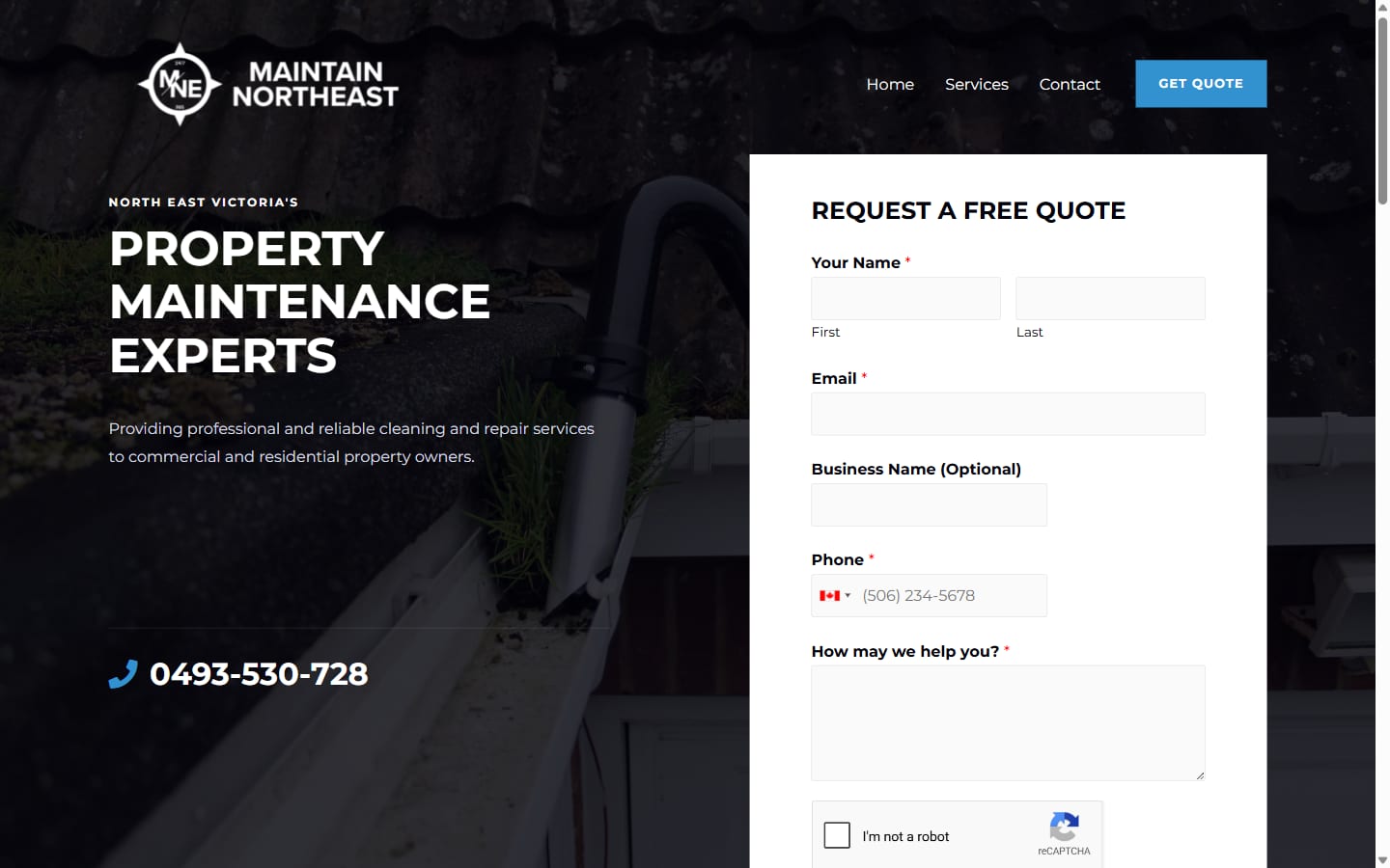 Maintain Northeast website — Property Maintenance · North East Victoria, built by High Country Digital