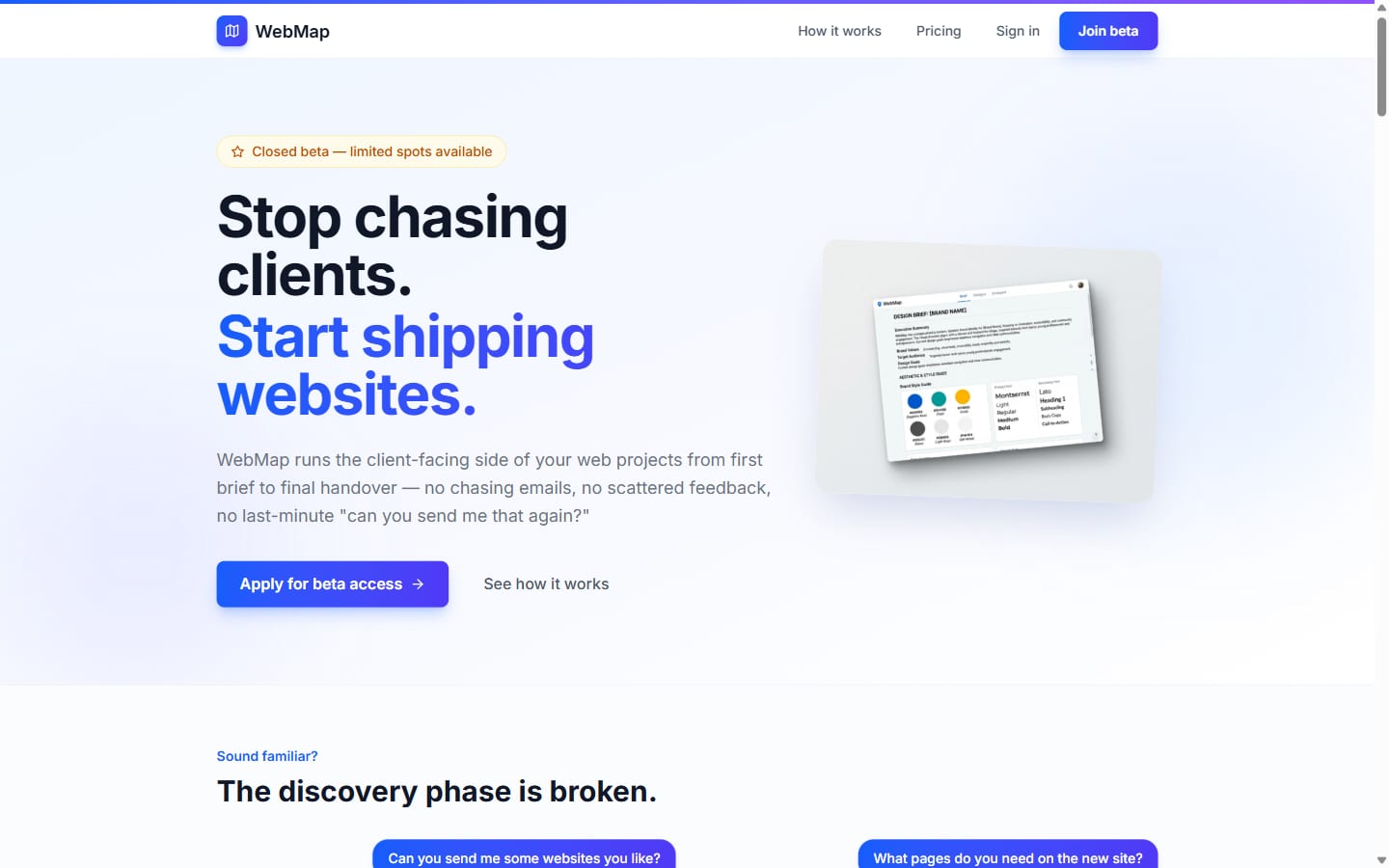 WebMap — SaaS · Web Agencies, a SaaS product built by High Country Digital